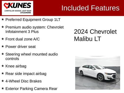Summit White 2024 Chevrolet Malibu LT