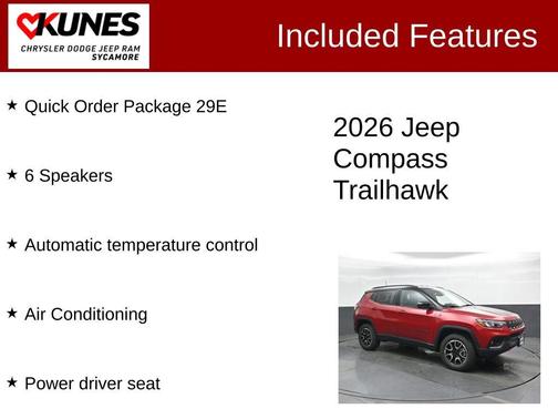 Red 2026 Jeep Compass Trailhawk
