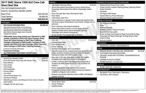 2017 GMC Sierra 1500 SLE