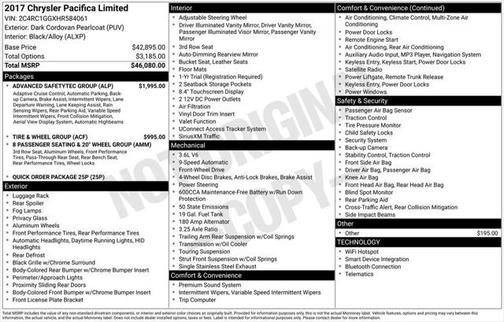 2017 Chrysler Pacifica Limited