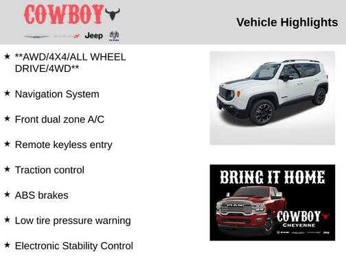 Alpine White Clearcoat 2023 Jeep Renegade Upland