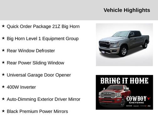 2025 RAM 1500 Big Horn/Lone Star