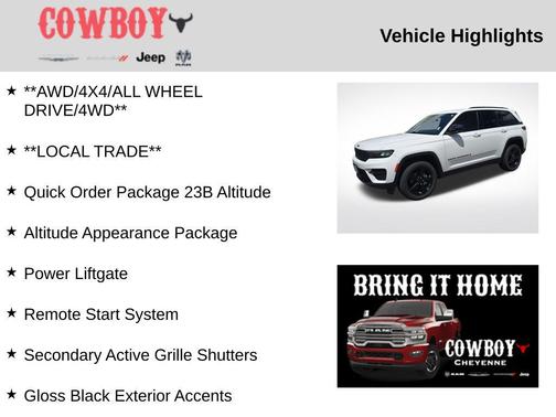 Bright White Clearcoat 2023 Jeep Grand Cherokee Altitude