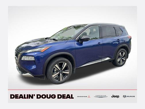 Caspian Blue Metallic/Super Black 2023 Nissan Rogue Platinum
