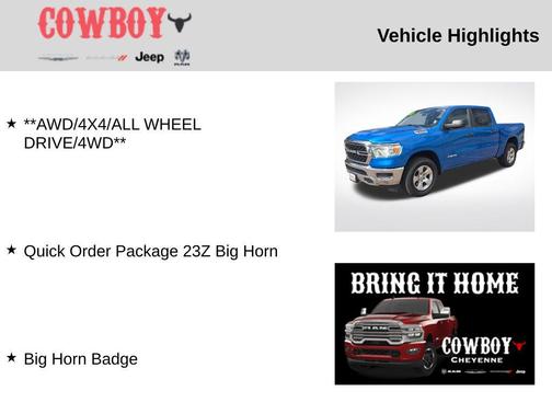 Hydro Blue Pearlcoat 2024 RAM 1500 Big Horn/Lone Star