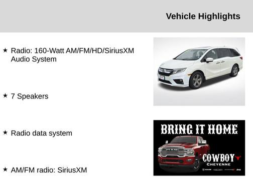 White 2019 Honda Odyssey EX-L
