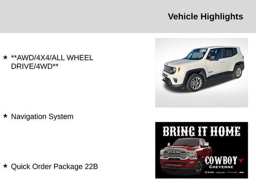 Alpine White Clearcoat 2023 Jeep Renegade Latitude