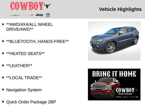 Pacific Blue Clearcoat 2019 Jeep Grand Cherokee Overland