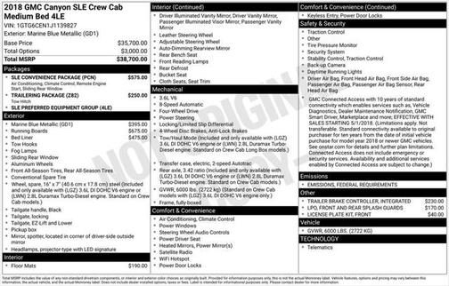 2018 GMC Canyon SLE