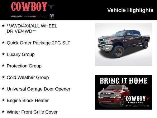 Western Brown 2014 RAM 3500 SLT