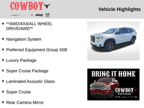 Summit White 2024 GMC Acadia AWD AT4
