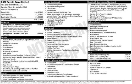 Silver Sky Metallic 2022 Toyota RAV4 Limited