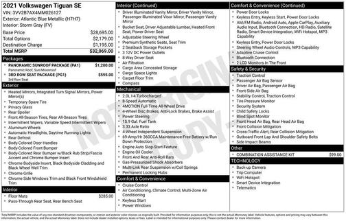 Atlantic Blue Metallic 2021 Volkswagen Tiguan 2.0T SE