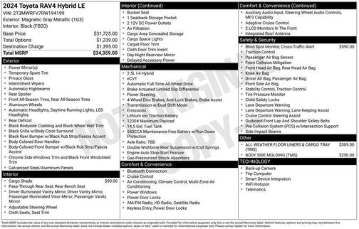 Magnetic Gray Metallic 2024 Toyota RAV4 Hybrid LE