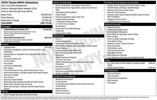 Black 2024 Toyota RAV4 Adventure