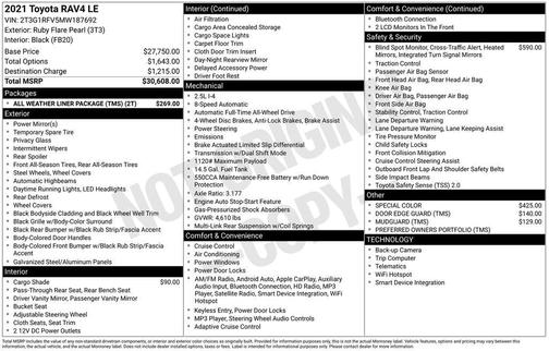 Ruby Flare Pearl 2021 Toyota RAV4 LE