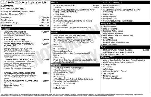 2025 BMW X5 PHEV xDrive50e