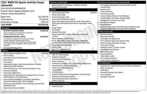 Black Sapphire Metallic 2021 BMW X6 xDrive40i