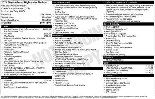 2024 Toyota Grand Highlander Platinum