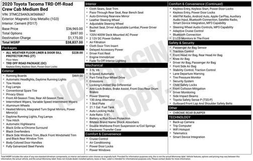 2020 Toyota Tacoma TRD Off Road