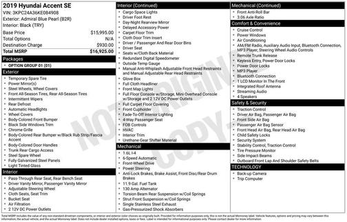2019 Hyundai Accent SE