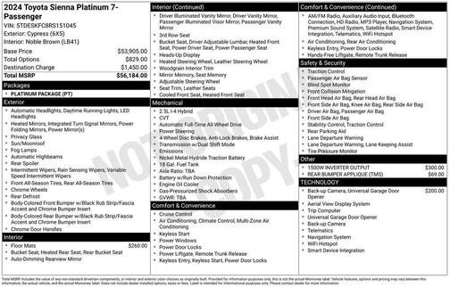 2024 Toyota Sienna Platinum