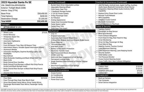 Twilight Black 2023 Hyundai SANTA FE SE