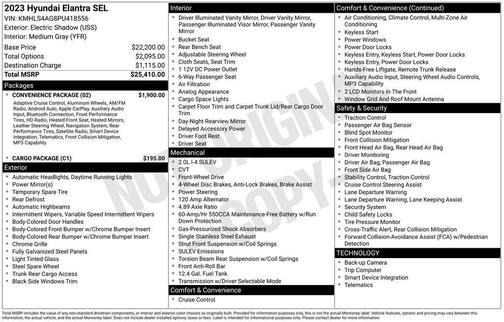 Electric Shadow 2023 Hyundai ELANTRA SEL