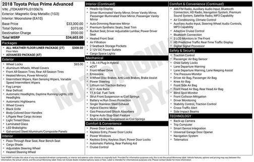 Magnetic Gray Metallic 2018 Toyota Prius Prime Advanced