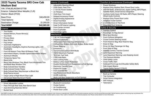 2025 Toyota Tacoma SR5