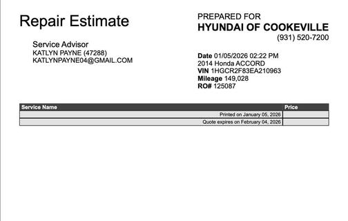 2014 Honda Accord EX-L