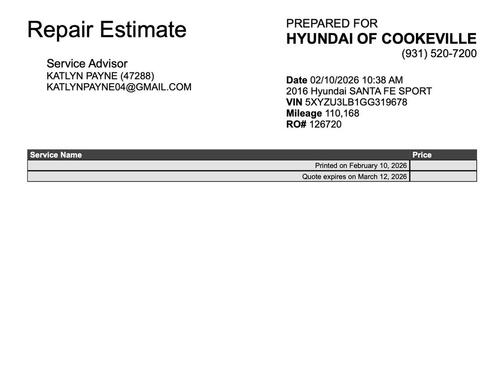 2016 Hyundai Santa Fe Sport 2.4L