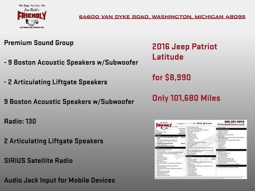 Mojave Sand Clearcoat 2016 Jeep Patriot Latitude