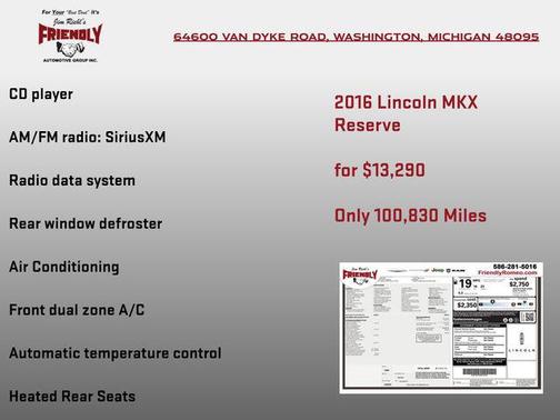 Luxe Metallic 2016 Lincoln MKX Reserve