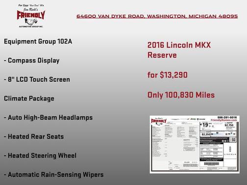 Luxe Metallic 2016 Lincoln MKX Reserve