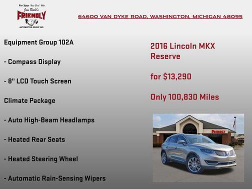 Luxe Metallic 2016 Lincoln MKX Reserve
