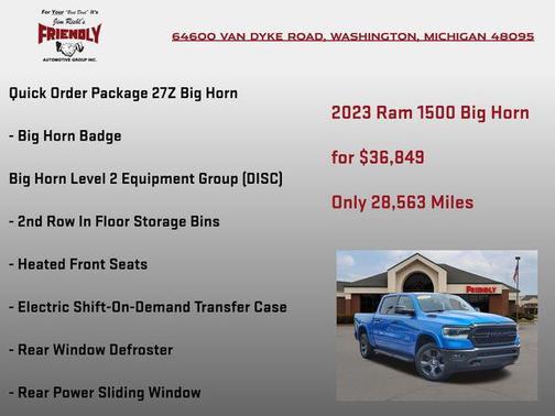 Hydro Blue Pearlcoat 2023 RAM 1500 Big Horn/Lone Star