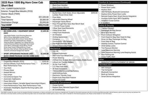 2025 RAM 1500 Big Horn/Lone Star