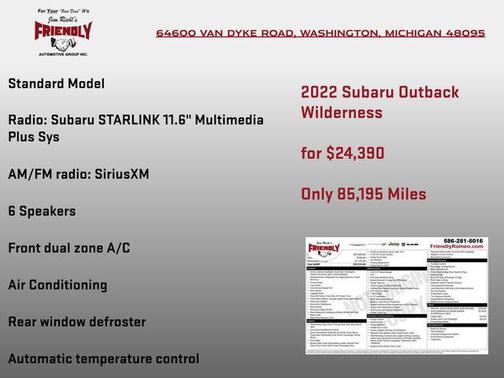 Crystal White Pearl 2022 Subaru Outback Wilderness