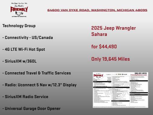 Bright White Clearcoat 2025 Jeep Wrangler 4-Door Sahara 4x4