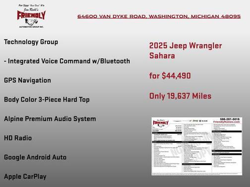 Bright White Clearcoat 2025 Jeep Wrangler 4-Door Sahara 4x4