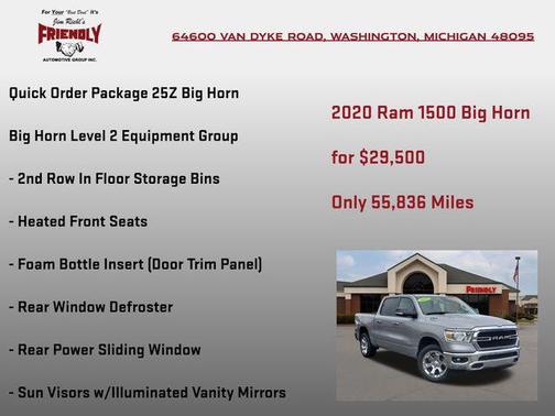 Billet Silver Metallic Clearcoat 2020 RAM 1500 Big Horn/Lone Star