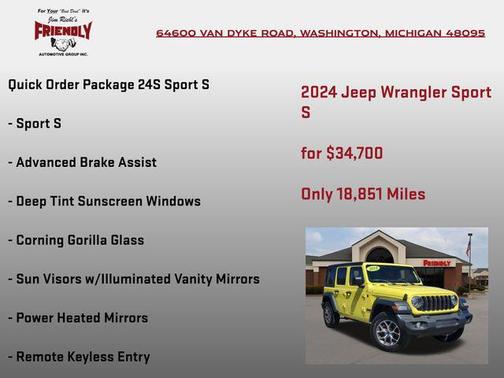 High Velocity Clearcoat 2024 Jeep Wrangler Sport S