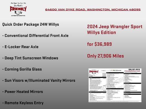 Bright White Clearcoat 2024 Jeep Wrangler Willys