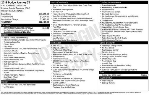 Granite Pearlcoat 2019 Dodge Journey GT