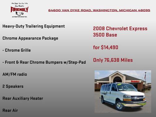 Summit White 2008 Chevrolet Express 3500 Base