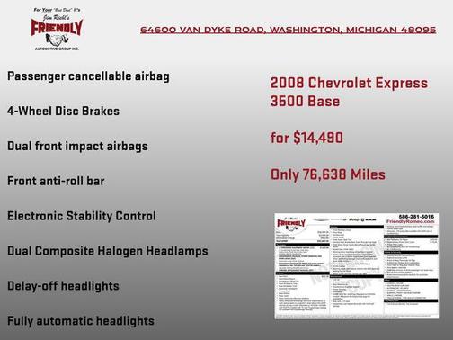 Summit White 2008 Chevrolet Express 3500 Base