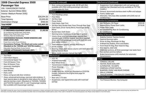 Summit White 2008 Chevrolet Express 3500 Base