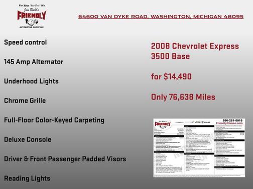 Summit White 2008 Chevrolet Express 3500 Base