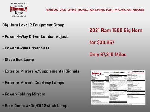 Bright White Clearcoat 2021 RAM 1500 Big Horn/Lone Star